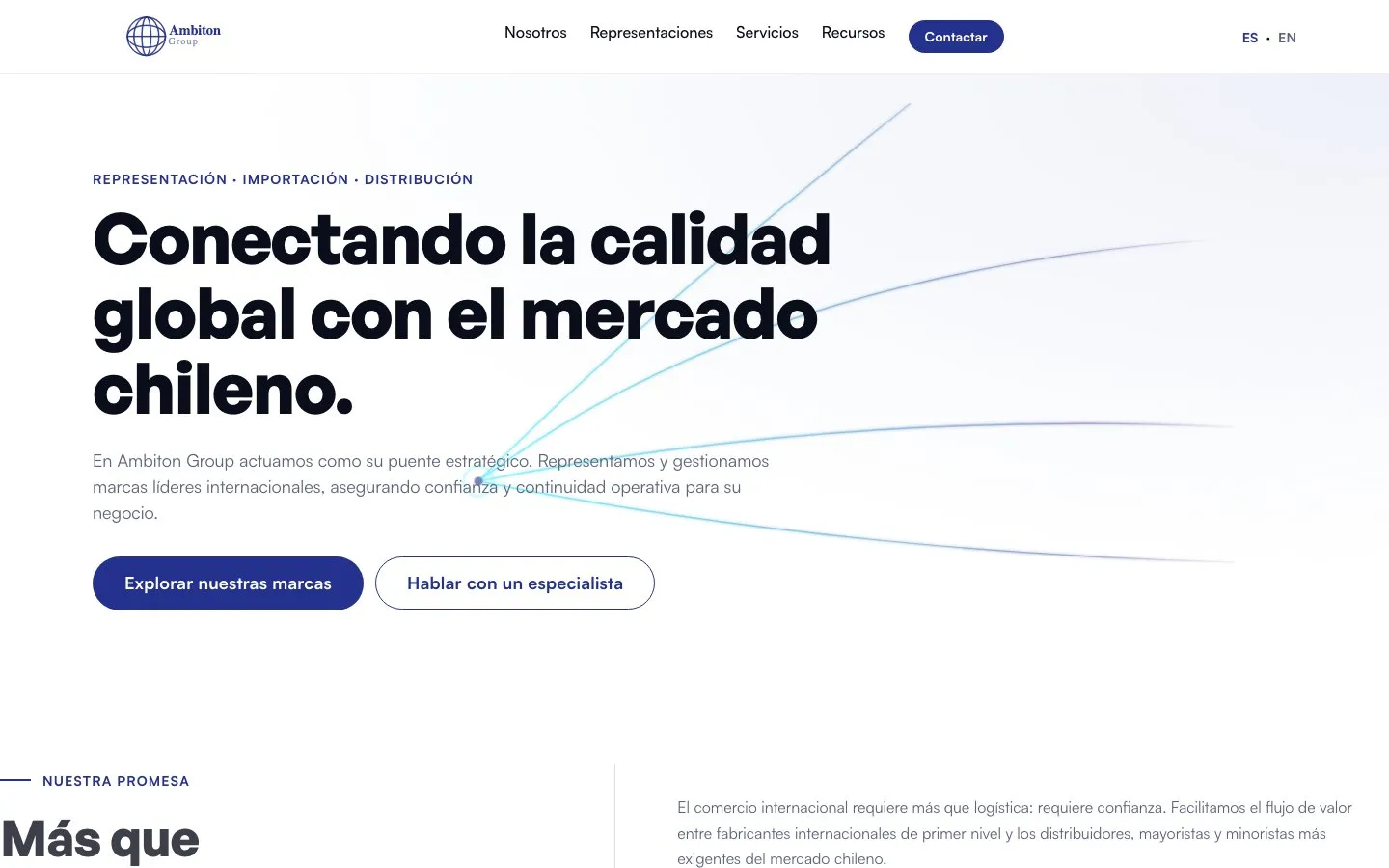 Captura del sitio de Ambiton Global Group