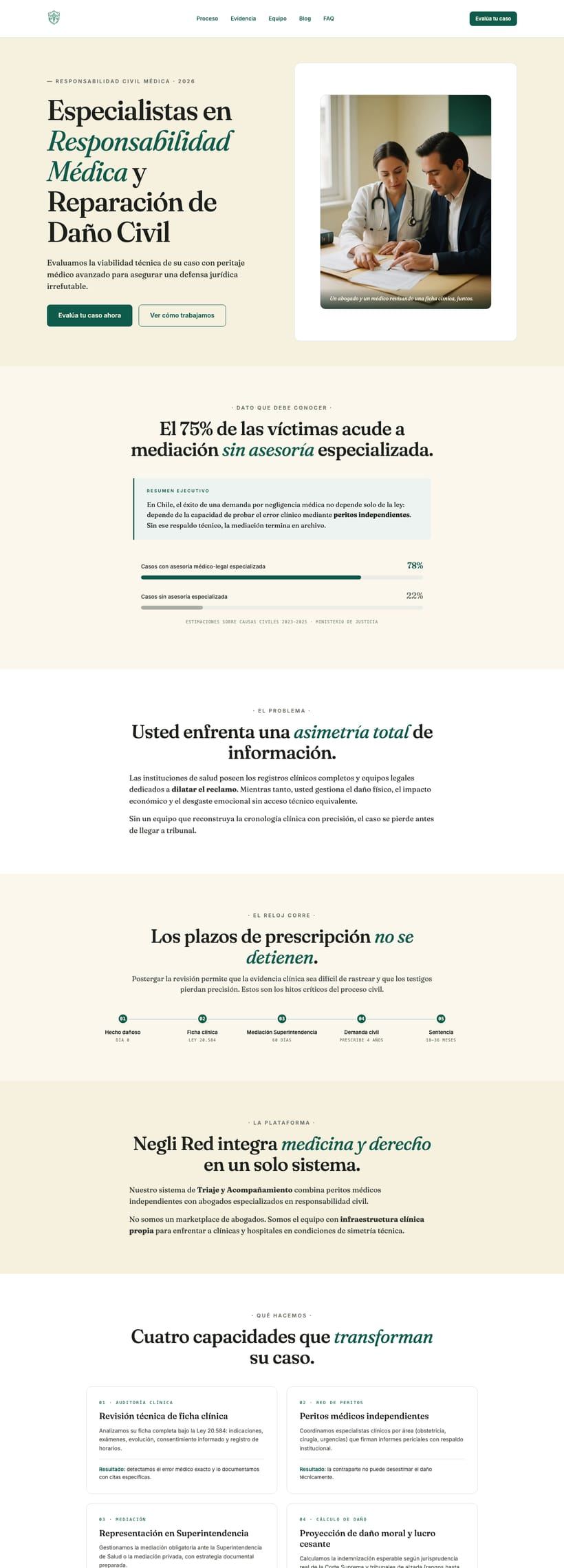 Captura del sitio de NegliRed